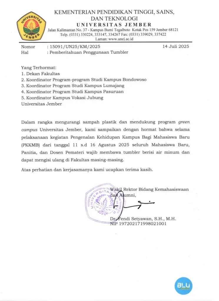 Pemberitahuan Penggunaan Tumbler